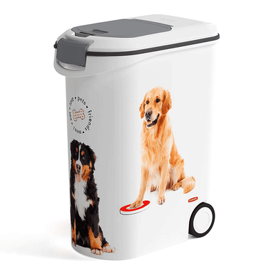 Contenedor para pienso perros con ruedas 20kg 54 litros